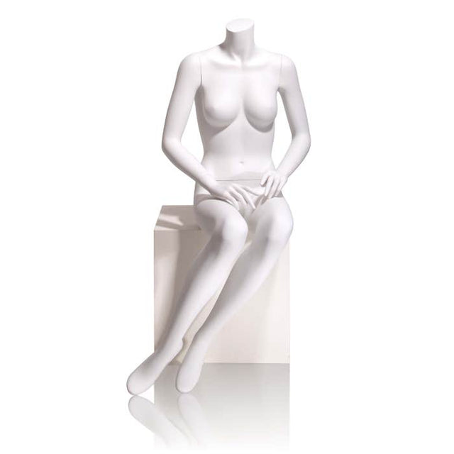 Female Mannequin - HEADLESS, Hands on LAP, Seated