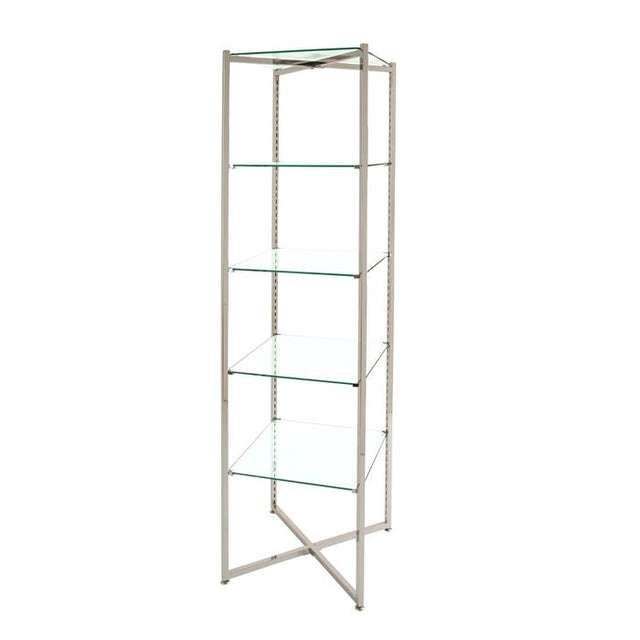 Folding Glass Tower With Chrome Finish