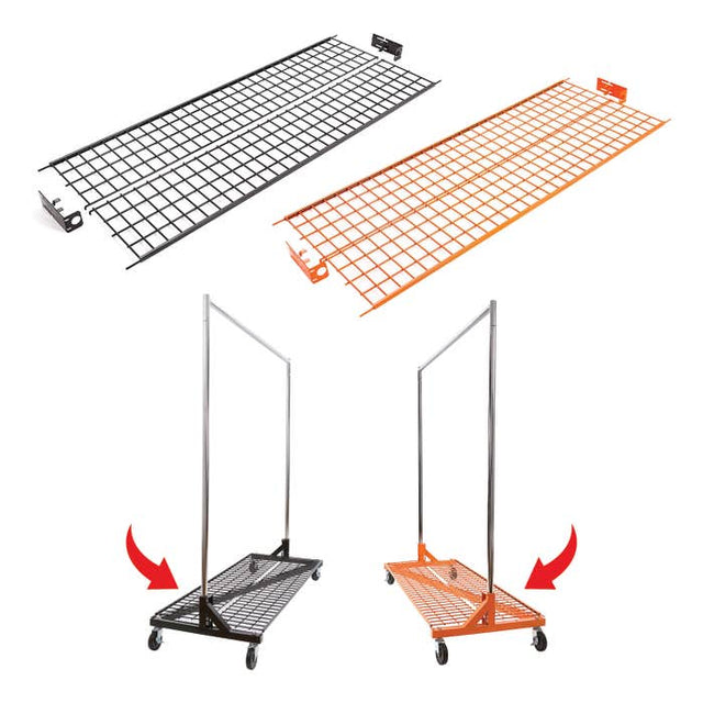 Foldable Wire Shelf for Industrial Z-racks With Bolted Base