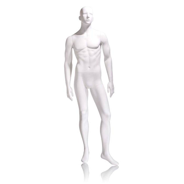 Male Mannequin - Abstract HEAD, Arms by SIDE, Left Leg Slighly Forward