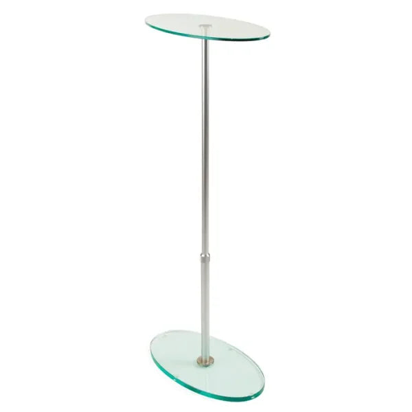 SDGPO19 / 32"H TO 48"H ADJUSTABLE OVAL GLASS PEDESTAL