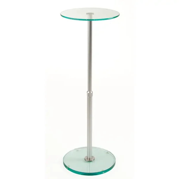 SDGPR12 / 32"H TO 48"H ADJUSTABLE ROUND GLASS PEDESTAL