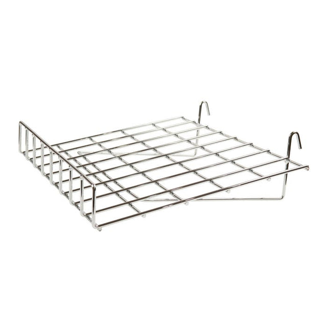 1/4" Wire Slant Shelf With Front Lip for Grid Panel