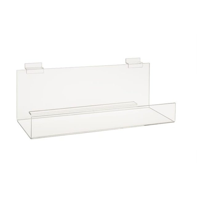 Acrylic Book Shelf With 2" Lip for Slatwall