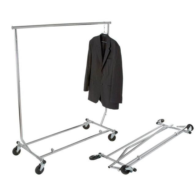 Heavy Duty Salesman's Rack - Collapsible Garment Rack - Round Tubing