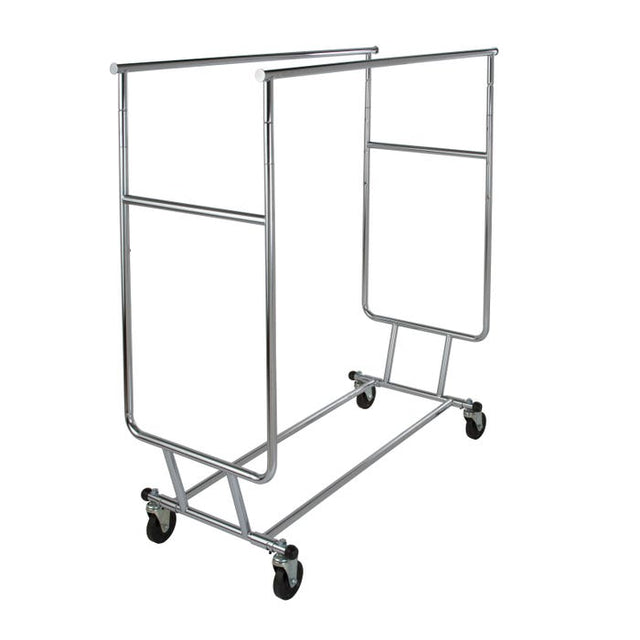 Collapsible Garment Rack W/ Double Round Tubing Hangrail