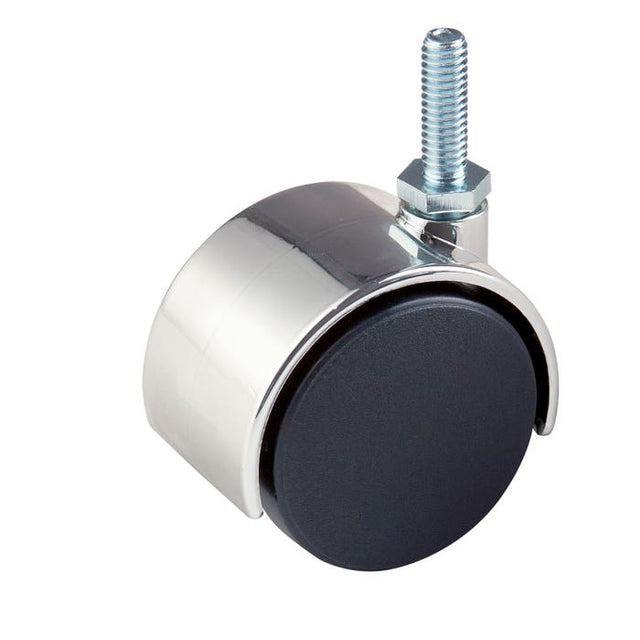 2" Plastic Twin Wheel Caster W/ 1" Stem