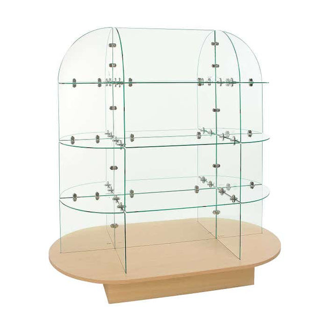 Glass Merchandiser With Oval Base