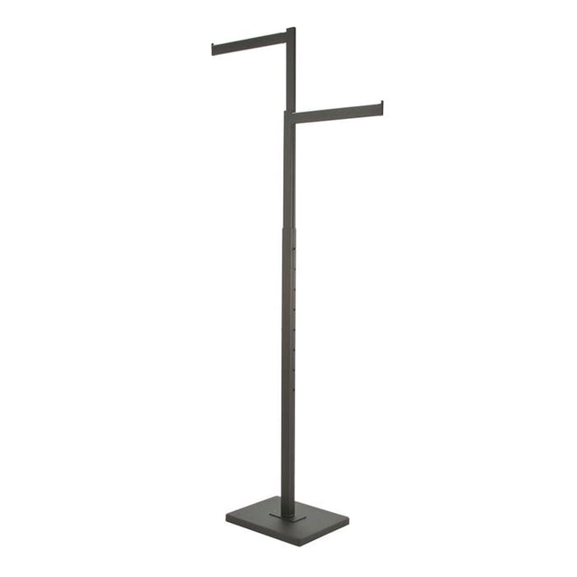 2-WAY Garment Rack With Straight Arms - Rectangular Tubing Uprights