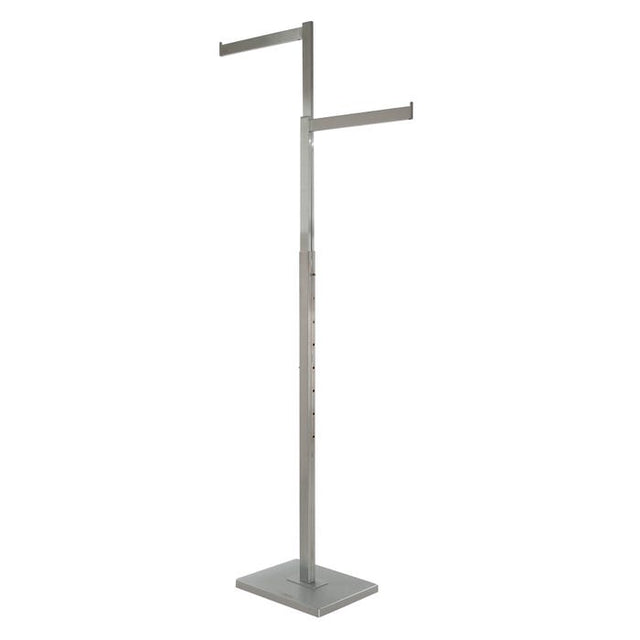 2-WAY Garment Rack With Straight Arms - Rectangular Tubing Uprights