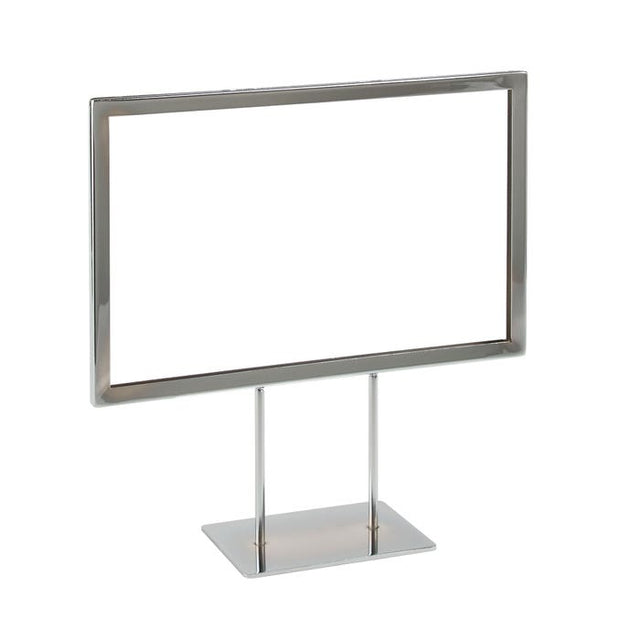 Metal Sign Holder With Mitered Corners With Flat Base