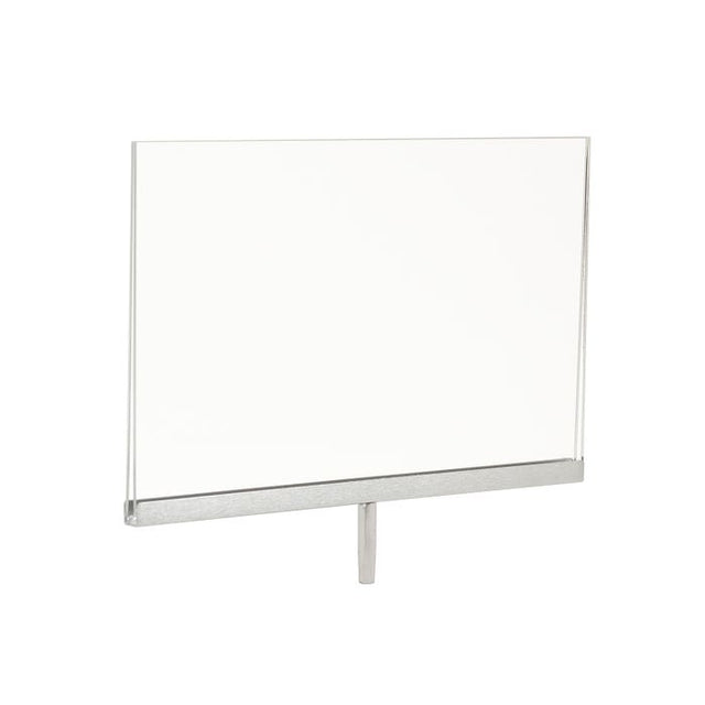Acrylic Sign Holder With Chrome Channel and Welded Swedge Stem