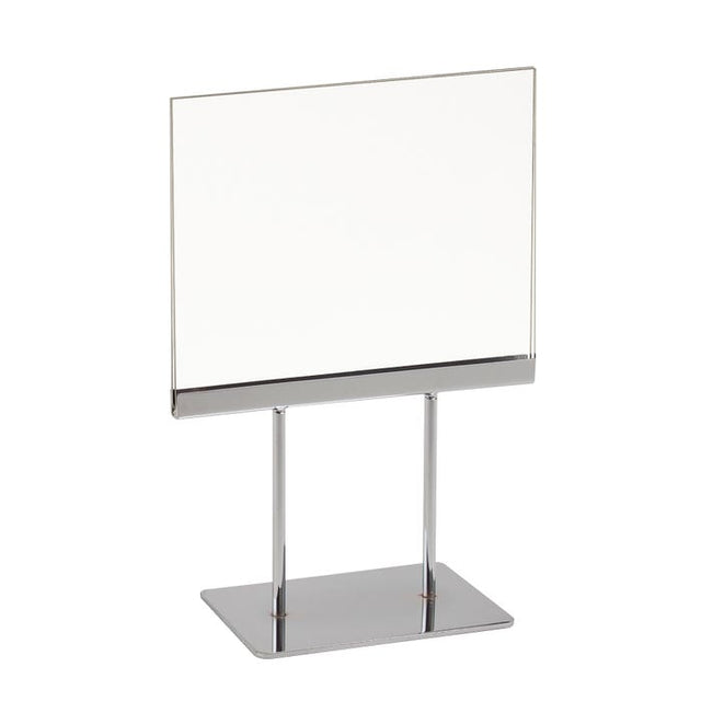 Countertop Acrylic Sign Holder With Chrome Base
