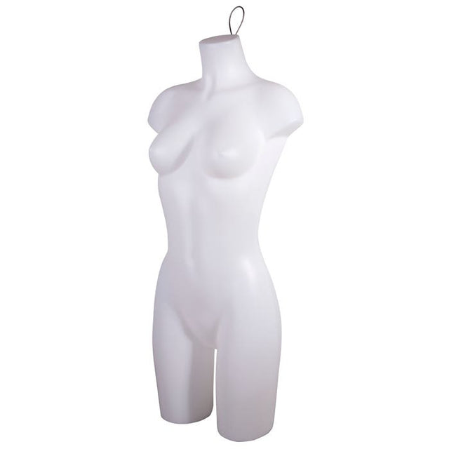 Unbreakable - Female Torso Form - No ARMS, W/ Wire Loop and 7/8" Flange for Base