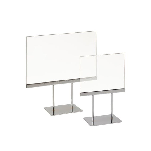 Countertop Acrylic Sign Holder With Chrome Base