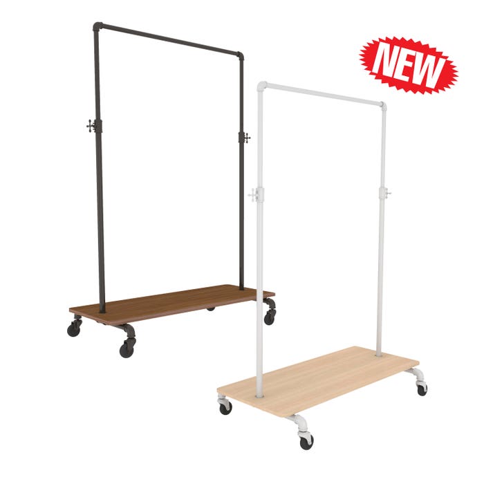 Pipeline Adjustable Ballet Bar Rack with Base Shelf