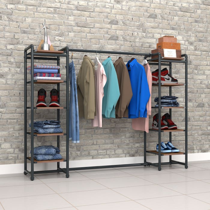 Pipeline Double Etagere with Hang Bar