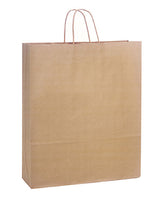 Sacs de courses 100 % papier recyclé | Kraft brun | Poignées en papier torsadé