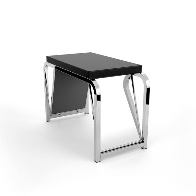Shoe Bench W/BLACK Faux Leather Cushion