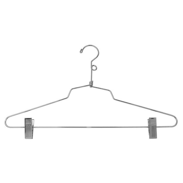 Steel Suit Hanger With Pant Clips - 16" Long