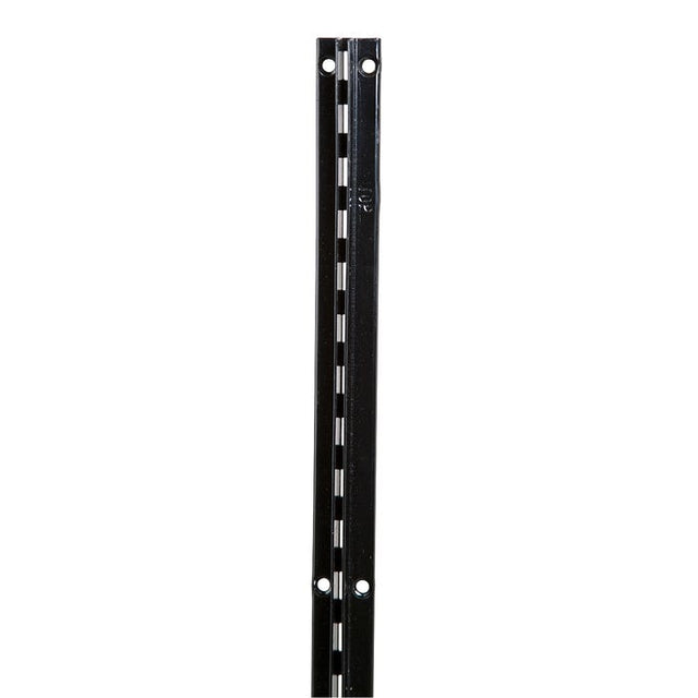 Heavy Weight Recessed Slotted Standards for 3/4" Slatwall - 1" Slots on 2" Center - Imperial Line - Black