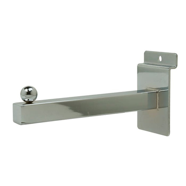 6" Square Tubing Faceout for Slatwall - Chrome