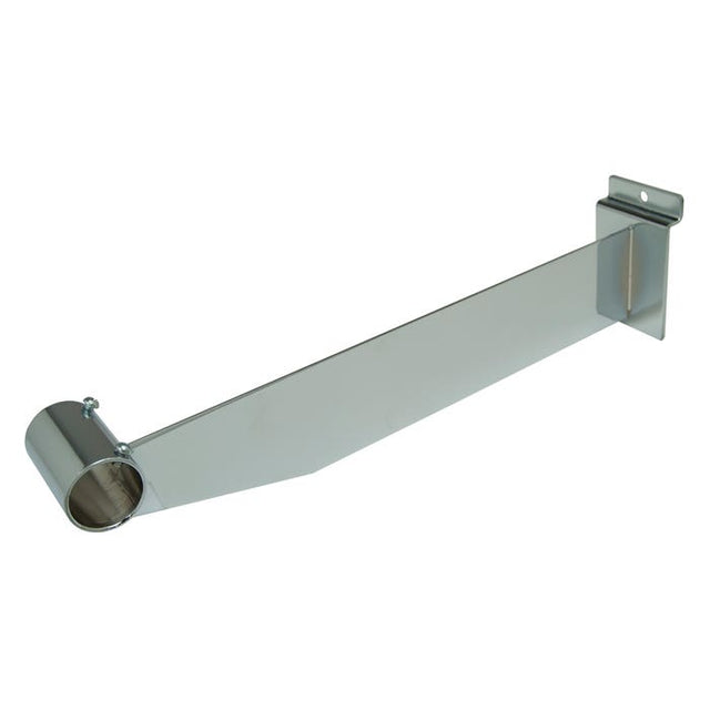 12" Long Bracket for Round Hangrail Tubing for Slatwall