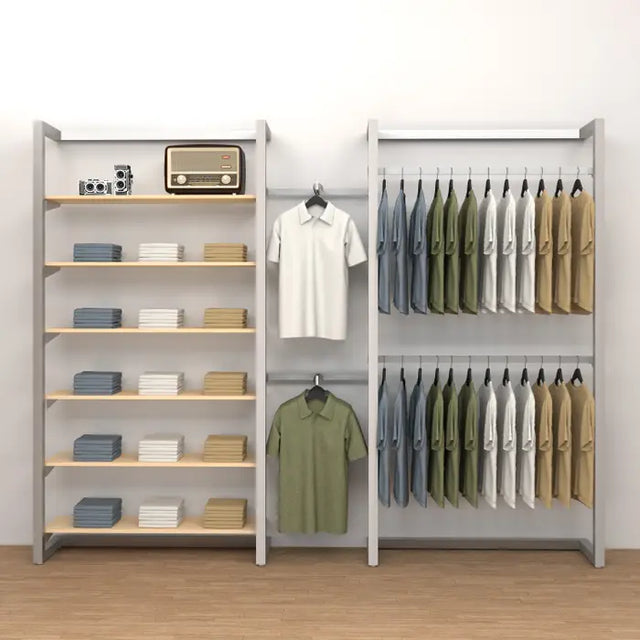 Double Alta Wall Unit With Hanging & Shelving Retail Display Kit 5