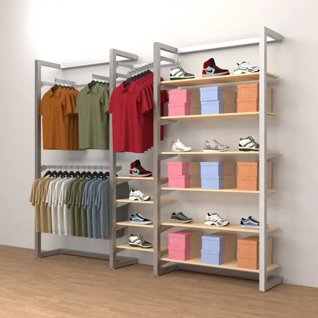 Double Alta Wall Unit With Hanging & Extra Shelving Retail Display Kit 7