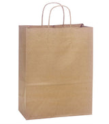 Sacs de courses 100 % papier recyclé | Kraft brun | Poignées en papier torsadé