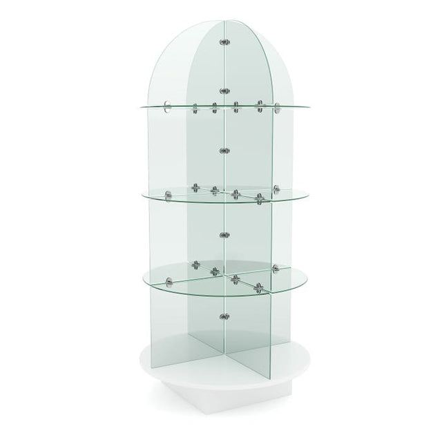 Rotating Glass Merchandiser With Round Base