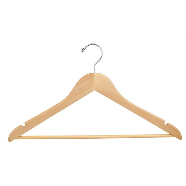 Wooden Wishbone Suit Hanger With Pants Bar - 17" Long