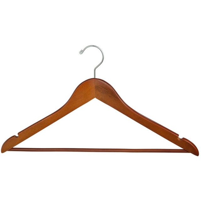 Wooden Wishbone Suit Hanger With Pants Bar - 17" Long