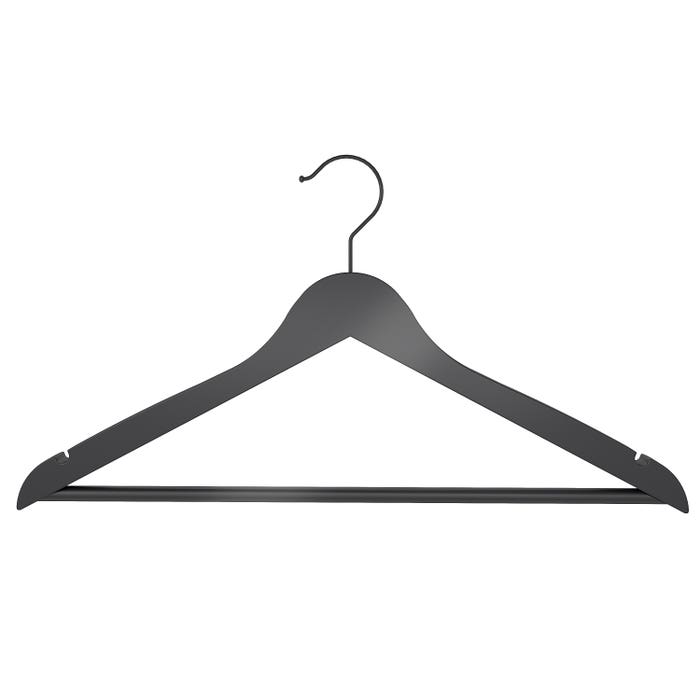 17" Long Flat Wooden Suit Hanger With Pant Bar