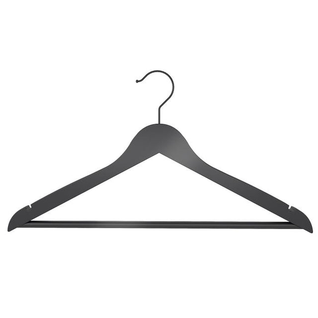 17" Long Flat Wooden Suit Hanger With Pant Bar