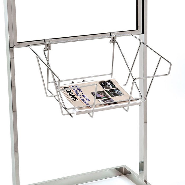 Wire Literature Basket for Bulletin Sign Holder - Chrome